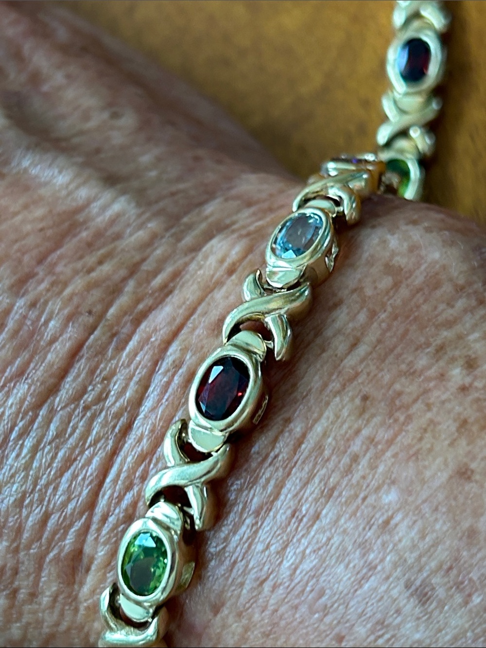 14k semi precious Multi-Gem Bracelet - Colorful Gemstone Tennis Bracelet
